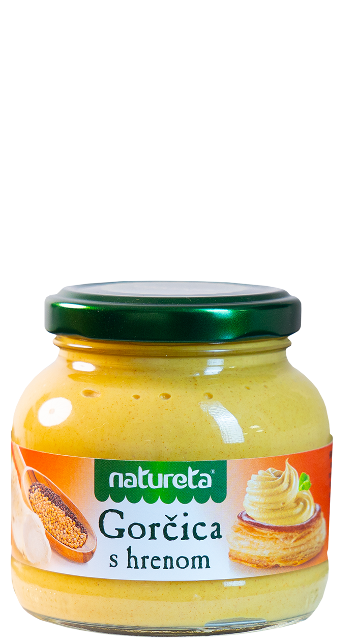 Mostaza con rábano picante Natureta. Gorčica s hrenom