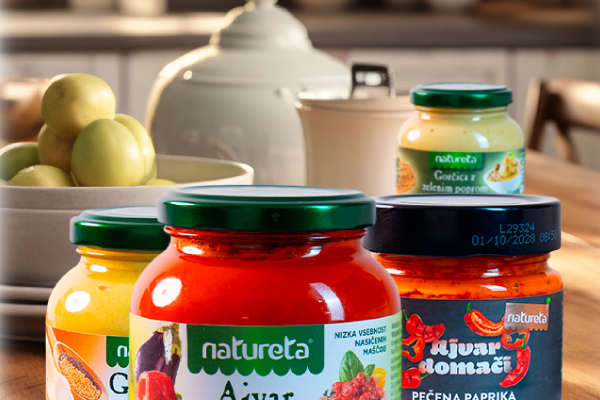 Salsas Diferentes tipos de salsas eslovenas marca Natureta