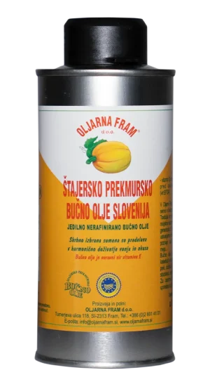 Aceite de calabaza Oljarna Fram. Štajersko prekmursko bučno olje slovenij. Jedilno nerafinirano bučno olje