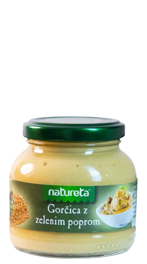 Mostaza con pimiento verde Natureta. Gorčica z zelenim poprom