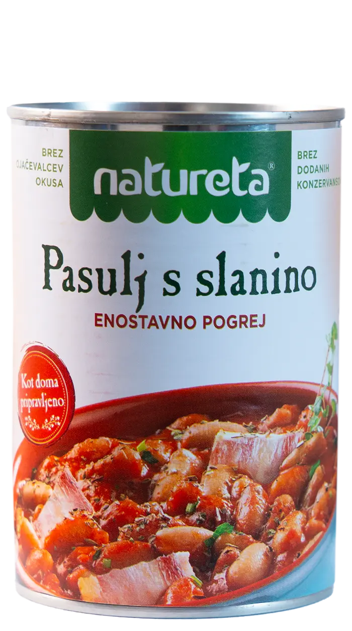 Frijoles con tocino Natureta. Pasulj s slanino. Enostavno pogrej